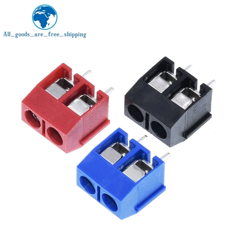 10PCS/LOT KF301-2P KF301-5.0-2P KF301 Screw 2Pin 5.0mm Straight Pin PCB Screw Terminal Block Connector Black Red and Blue ► Photo 1/6