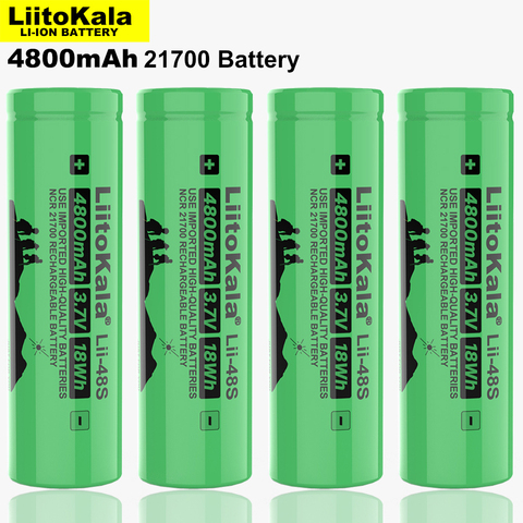 2022 LiitoKala Lii-48S 3.7V 21700 4800mAh li-lon Rechargeable Battery 9.6A power 2C Rate Discharge ternary lithium batteries ► Photo 1/6