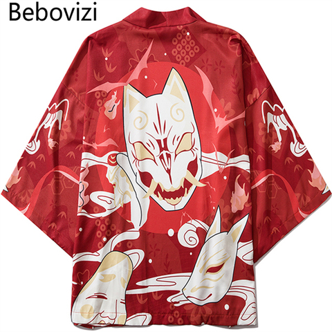 Bebovizi Summer Japan Streetwear Man Beach Kimono Cardigan Cosplay Shirt Blouse for Men Unisex Japanese Yukata Kimonos ► Photo 1/6
