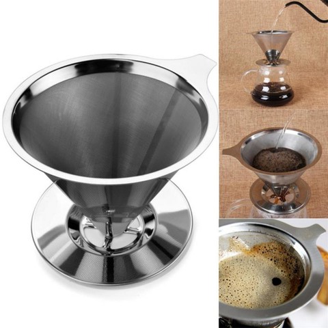 Stainless Steel Coffee Filter Holder Reusable Coffee Filters Dripper Drip Coffee Baskets ► Photo 1/6