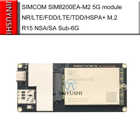 SIMCOM SIM8200EA‐M2 5G module with USB adapter NR/LTE‐FDD/LTE‐TDD/HSPA+ M.2 R15 NSA/SA Sub‐6G faster than EM20-G EC25 ► Photo 1/1