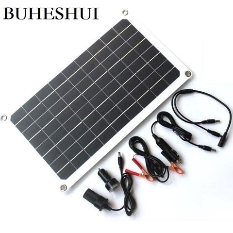 BUHESHUI Portable 20W 18V/5V Solar Panel Charger For 12V Car / Boat Battery /Mobile Phone Semi-flexible Monocrystalline ► Photo 1/4