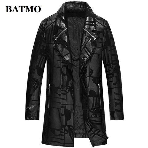 BATMO 2022 new arrival high quality natural sheepskin leather trench coat men,real leather jackets,AL40 ► Photo 1/6