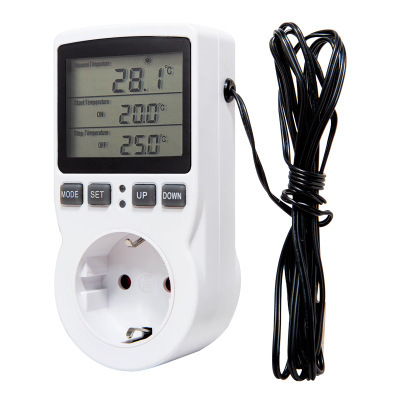 Digital Temperature Controller Socket Outlet EU Plug Thermostat With Timer Switch Sensor Probe Heating Cooling ► Photo 1/6