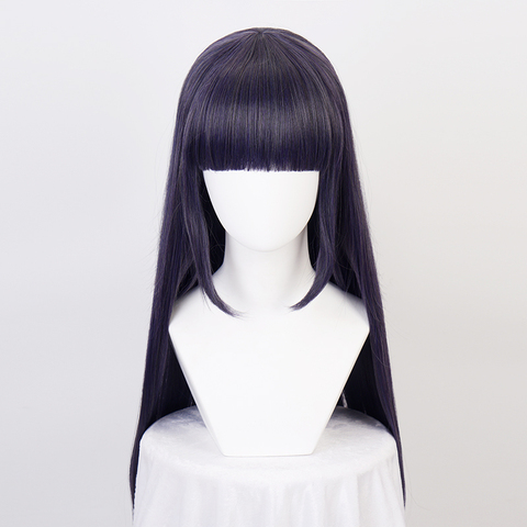 Hyuga Hinata Straight Synthetic Hair Blue Mixed Neat Bang Cosplay Wigs + Wig Cap ► Photo 1/1