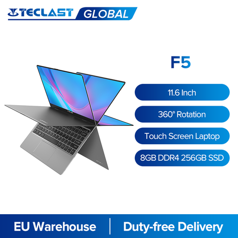 Teclast F5 11.6'' Touch Screen Laptop 8GB DDR4 256GB SSD Windows 10 Notebook Intel N4100 1920X1080 IPS Type-C 360 Flip&Fold PC ► Photo 1/6