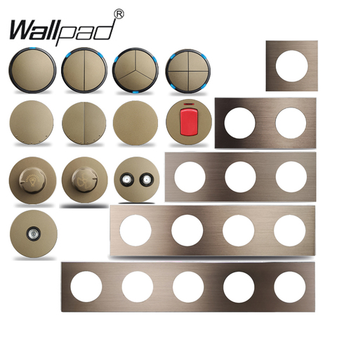 Wallpad L6 DIY 1 2 3 4 Gang Intermediate Water Heater AC DP 2P Switch Brown Aluminum Frame Panel Free Combination ► Photo 1/6