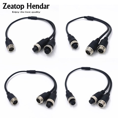1Pcs 4 Types M12 4Pin Aviation Head to Aviation Head Male / Female Extension Y Splitter Cable Adapter for CCTV Camera Connector ► Photo 1/1