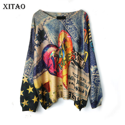 XITAO Letter Print Pattern Pullover Sweater Women 2022 Winter Casual Fashion Style Temperament All Match Women Clothes ZY1841 ► Photo 1/6