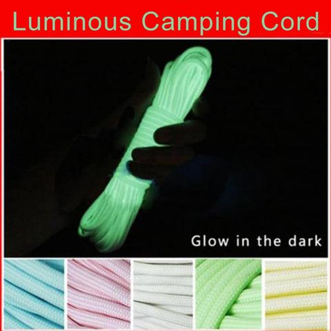 6 Meters Camping Rope Survival Luminous Camping Cord Hiking Climbing Ropes 550LB Glow Cord Survival Lanyard Camping Corde ► Photo 1/6