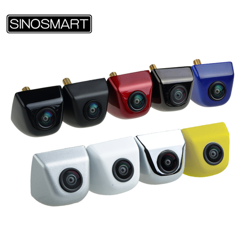 SINOSMART In Stock Wide View Angle Universal Parking Reverse Backup Camera for Car DC 5V-28V Input with 7 Colors Freely Optional ► Photo 1/6