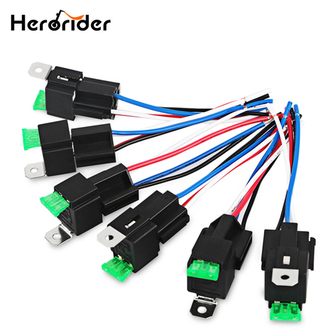 Herorider Switch 30A 4pin Fuse Relay Switch Harness Set 12V DC SPST Automotive Auto Relay With Relay Socket 6pcs ► Photo 1/6