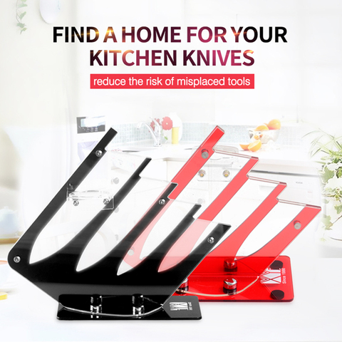 XYJ Knife Holder 3 4 5 6 Inch Ceramic Knife Tools Block Household Kitchen Acrylic Red Black Knife Stand Storage ► Photo 1/6