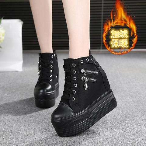 WGZNYN 2022 NEW Hidden Heels Platform Sneakers Women Breathable Air Wedge Sock Shoes Woman Casual Ladies Boots Zapatos Mujer W5 ► Photo 1/6