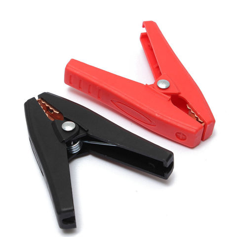 2pcs  Durable 100A Insulated Crocodile Alligator Clip Car Battery Red Black Plastic Electrical Clips Clamps 90mm Length ► Photo 1/6