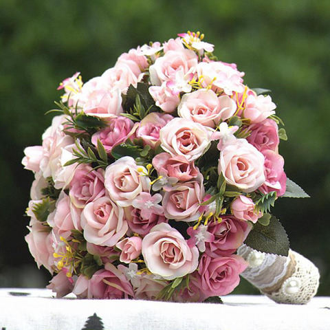 Wedding Bouquet Handmade Artificial Flower Rose Bridal Bouquet for Wedding  Decoration ramos de novia - Price history & Review | AliExpress Seller -  perfectlifeoh wedding Store 