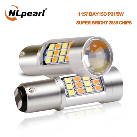 NLpearl 1x Signal Lamp 1157 Bay15d P21/5w Led Bulb Dual Color T20 Led 7443 W21 5W 3157 Led P27/7W Car Parking Turn Signal Lights ► Photo 1/6