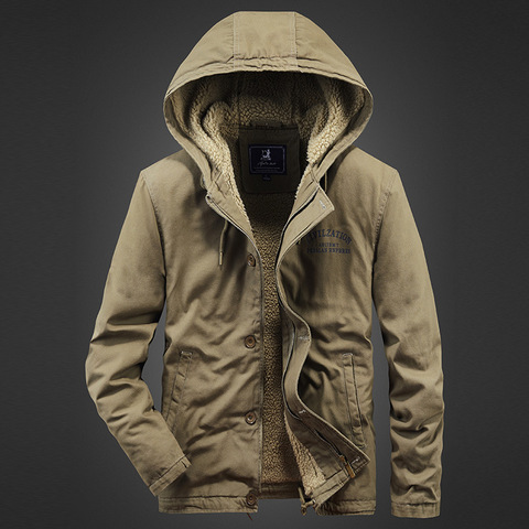 Fall/winter Padded Jacket Tooling Cotton-padded Jacket Men's Corduroy Lapel Pure Cotton Padded Jacket Casual Hooded Men Jacket ► Photo 1/6
