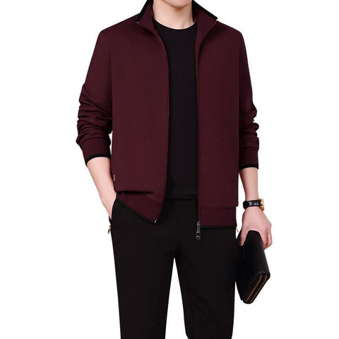 Red Wine Sportsweat Suit Men's Two Piece Set Spring Autumn Casual Large Size Dad's Tracksuit  Coats Trousers Trainingspak Mannen ► Photo 1/6