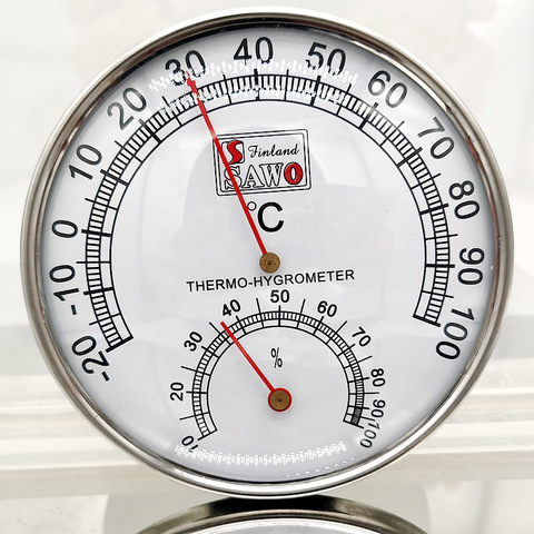 Sauna Thermometer Metal Case Steam Sauna Room Thermometer Hygrometer Bath And Sauna Indoor Outdoor Used ► Photo 1/6