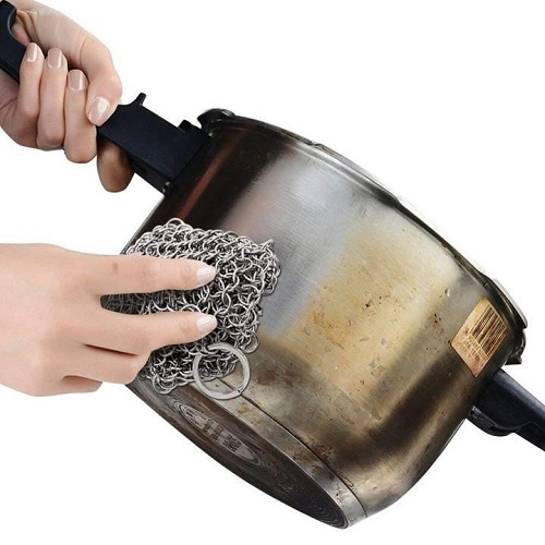 Kitchen Cleaning Ring Cloth Stainless Steel Chain Scrubber Pan Scraper Cookware Accessories Reusable Washing Net Cleaning Tool ► Photo 1/6