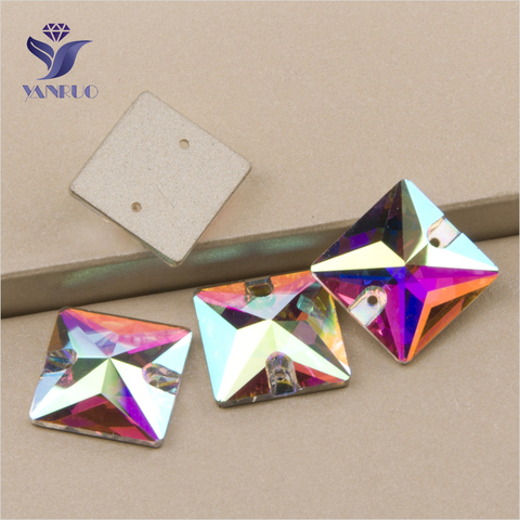 YANRUO 3240 All Sizes AB Excellent Quality Sew On Stones Crystal Strass Square Rhinestone Flatback For Garment Jewelry ► Photo 1/6
