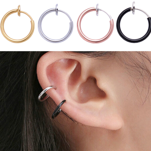 2022 Trend Stealth Clip on Earrings for Women Fake Spring Clip on Nose Clips Ring Hoop Lip Ring Helix Ring Hoop Ear Ring Hoop ► Photo 1/1