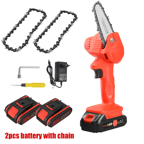 1080W 88V Electric Mini Chain Saws Pruning Chainsaw Woodworking Protable Trimming Saw Garden Tree Logging Wood Cutting Battery ► Photo 1/1