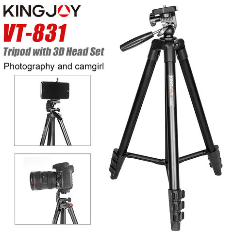 KINGJOY VT-831 Lightweight Camera Tripod Phone Stand Holder Portable Desktop Mobile Phone Tripode For iPhone Video Camera Para ► Photo 1/6