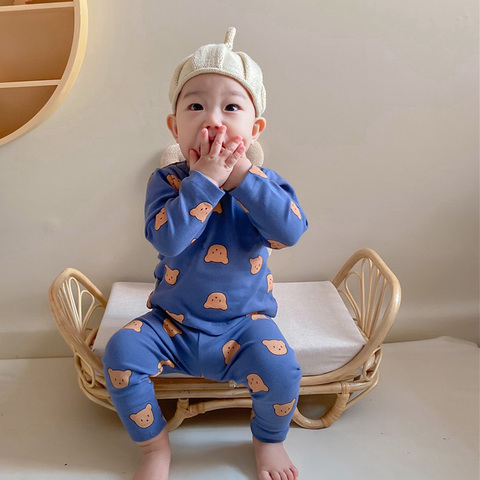 MILANCEL 2022 Baby Clothing Set Cotton Toddler Girls Sleeper Set Infant Pajama Set Infant Boys Bear Suit ► Photo 1/6