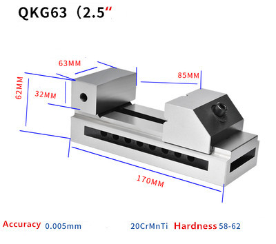 QKG63 precison tool vise, machine vise, high accuracy 0.005mm, width of vise: 63mm ► Photo 1/1