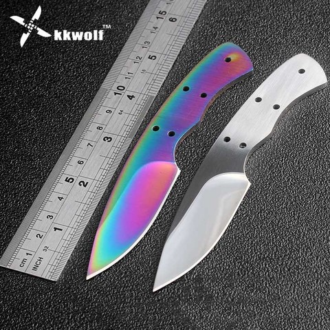 Sharp Diy Knife Blanks Material 440C Stainless Steel Fixed Blade Knife Tool Parts Multicolour EDC Camping Survival Pocket Knives ► Photo 1/6