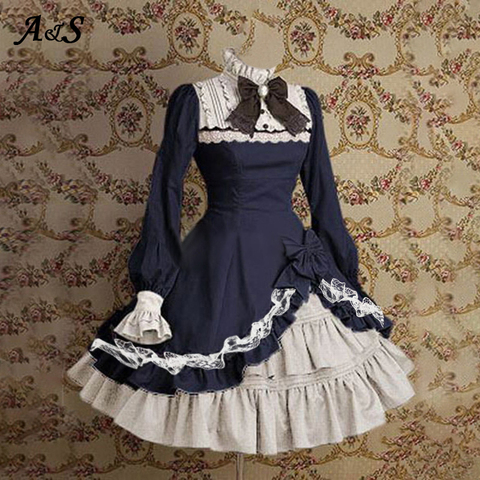 Best Deal for Fashion Women Vintage Gothic Court Square Collar Patchwork