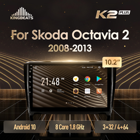 KingBeats Android 8.1 head unit 4G in Dash Car Radio Multimedia Video Player Navigation GPS For Skoda Octavia 2 A5 2008 2013 ► Photo 1/6