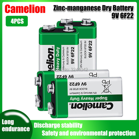 4pc Camelion 9V 6F22 PPP3 6LR61 Bateria 6F22 PPP3 6LR61 Lithium Battery Super Heavy Duty Dry Batteries For Radio Alarm Toy ► Photo 1/6