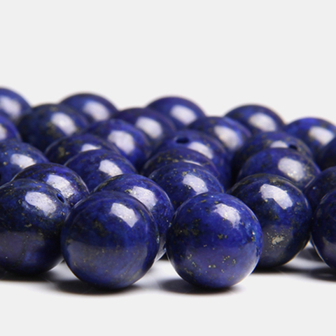 Natural blue lapis lazuli stone beads loose spacer round blue gem stone beads for jewelry making bracelet Accessories necklace ► Photo 1/4