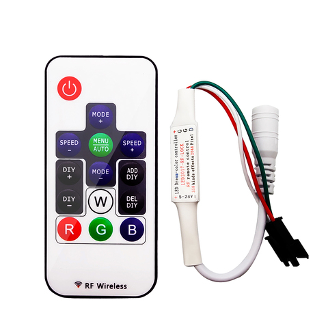 Dc5 -24V 14Keys RGB Wireless Remote Control Mini RF Led Controller WS2812 WS2812b WS2811 Color For 5050 5630 3528 Strip ► Photo 1/6