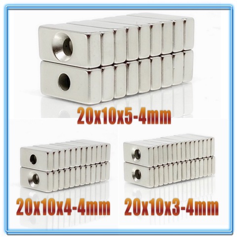 5 ~ 200 PCs 20x10x3 20x10x4 20x10x5 hole 4 N35 heavy duty block countersunk magnets Rare Earth Permanent Magnet 20*10*3-4 ► Photo 1/6