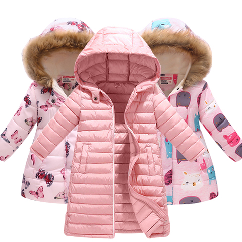 Kids Girls Jacket 2022 Autumn Winter Jacket For Girls Coat Baby Warm Hooded Outerwear Coat Girls Clothing Children Down Parkas ► Photo 1/6