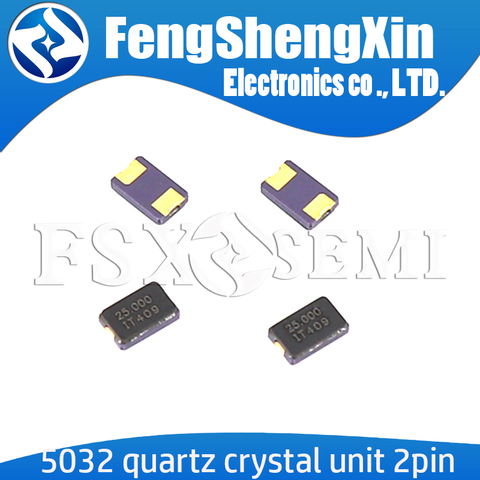 10pcs 5032 quartz crystal unit  crystal 2pin Two electrodes 5*3.2mm  8MHZ 10MHZ 11.0592MHZ 11.2896MHZ 12MHZ 12.288MHZ 13M ► Photo 1/1