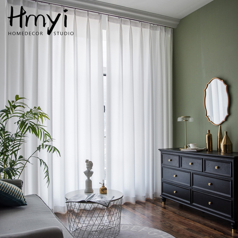 Soft White Tulle Curtains For Living Room Japan Style Voile Sheer Window Curtain For Bedroom Thick Chiffon Curtains For Kitchen ► Photo 1/6