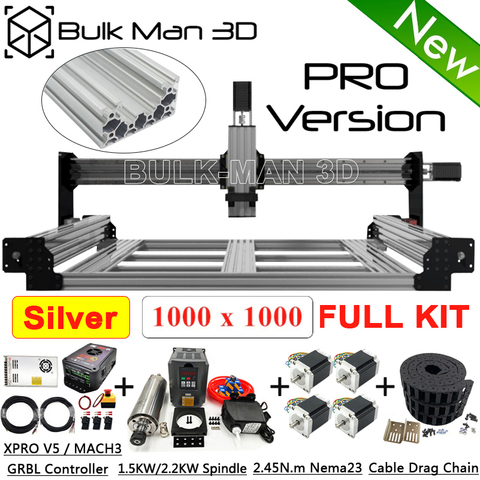 1010 Silver QueenBee PRO CNC Machine Full Kit Linear Rails Upgraded 4Axis Engraver with  Enhanced Tingle Tension System ► Photo 1/6