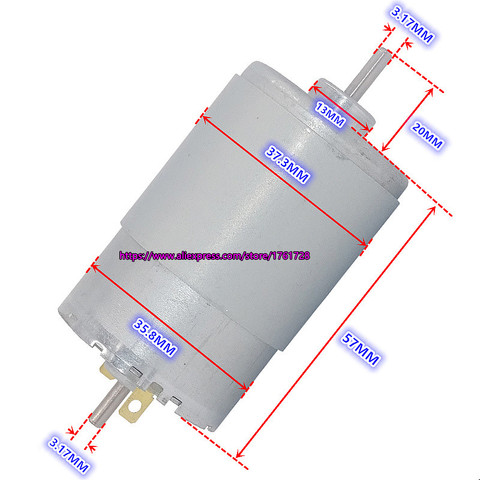 Brand new DC12V 24V double output shaft 550 555 DC motor large power~ ► Photo 1/3