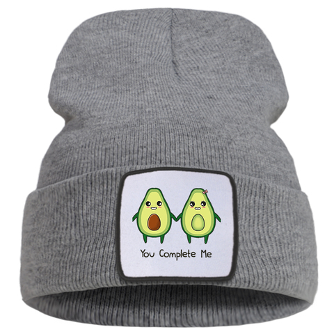 Lovely Avocado You Complete Me Printing New Women Winter Hat Outdoor Keep Warm Ski Man Knit Hats Sofe Cotoon Beanie For Teens ► Photo 1/6