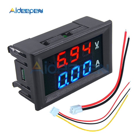 DC 0-100V 10A 50A 100A Electronic Digital Voltmeter Ammeter 0.56'' LED Display Voltage Regulator Volt AMP Meter Tester Auto Car ► Photo 1/6