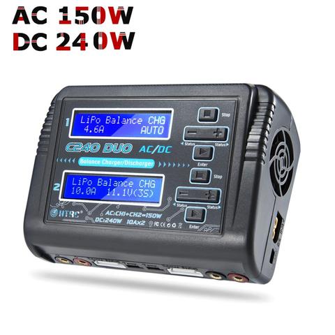 HTRC AC 150W DC 240W Dual Channel RC Balance Lipo battery Charger LiHV LiFe Lilon NiCd NiMH PB Battery charger RC Discharger ► Photo 1/6