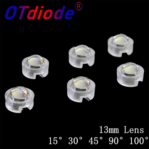 200pcs 13mm IR LED mini Lens 1W 3W 5W 15 30 45 60 90 100 Degree Needn't Holder for IR CCTV LED Convex Lenses ► Photo 1/6