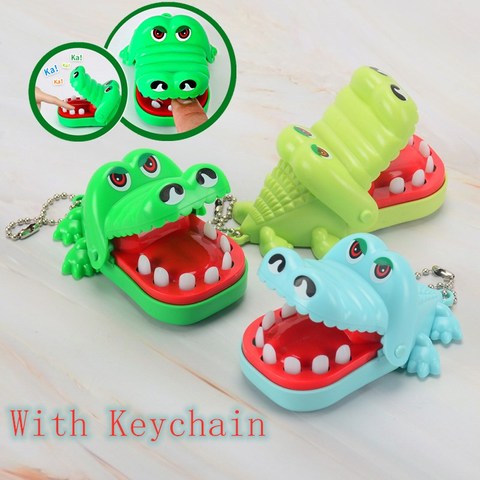 2022 Hot Sale New Creative Portable Small Size Crocodile Mouth Dentist Bite Finger Game Funny Gags Toy With Keychain For Kids ► Photo 1/6