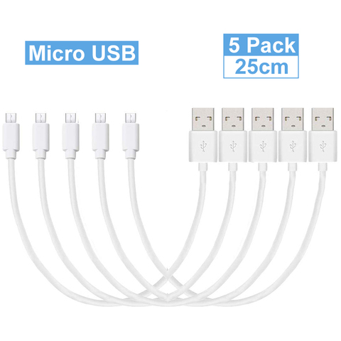 Short Micro USB Cable (25cm) Android Cable Micro USB Easy Carry Practical Charging Cable for Power Bank Samsung Huawei Sony LG ► Photo 1/6