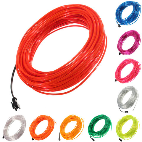 20M DC 12V Flexible Neon Light EL Wire Soft Tube Wire Neon Glow Car Rope Tape Cable Strip Light Decor Support Dropshipping ► Photo 1/6